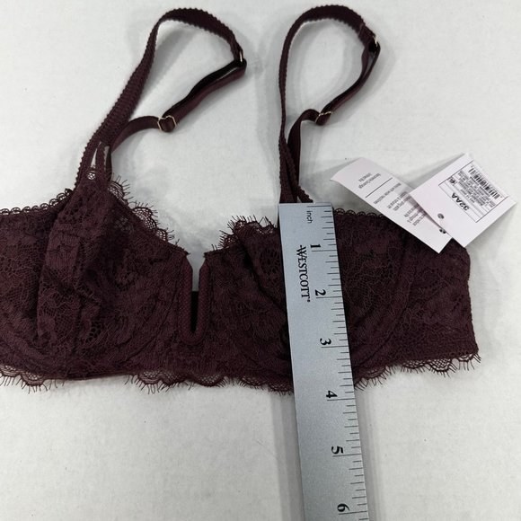 Auden Women's Size 32AA Bra Unlined Balconette Coverage Burgundy New With Tags - Picture 11 of 13